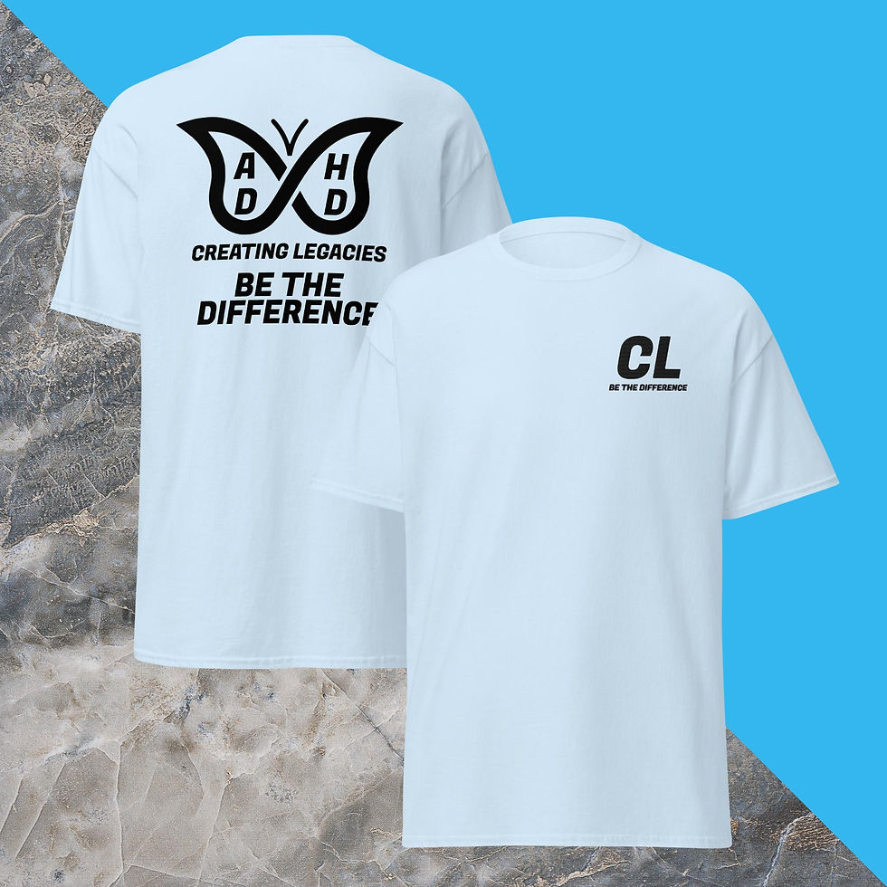 Thumbnail: ADHD Awareness (Black) - Embroidered Front Logo T-Shirt