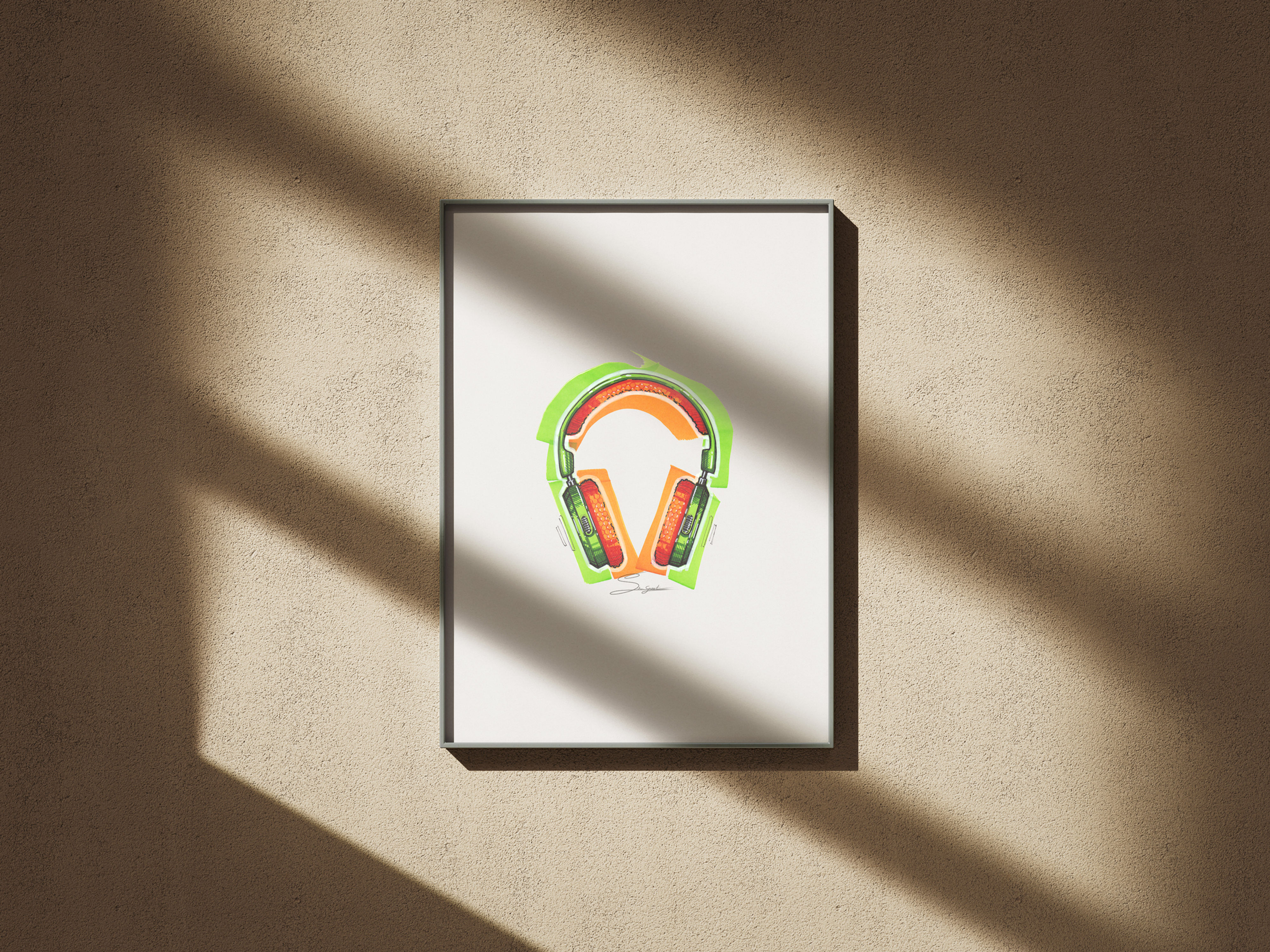 Headphones Art print