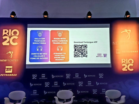 Tontongue is the oficial translation app at Rio2C Brazil.