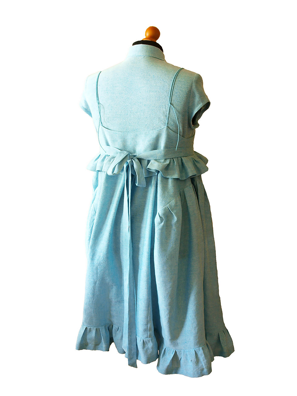 Thumbnail: azure cotton and linen dress, brimming with comfort and charm