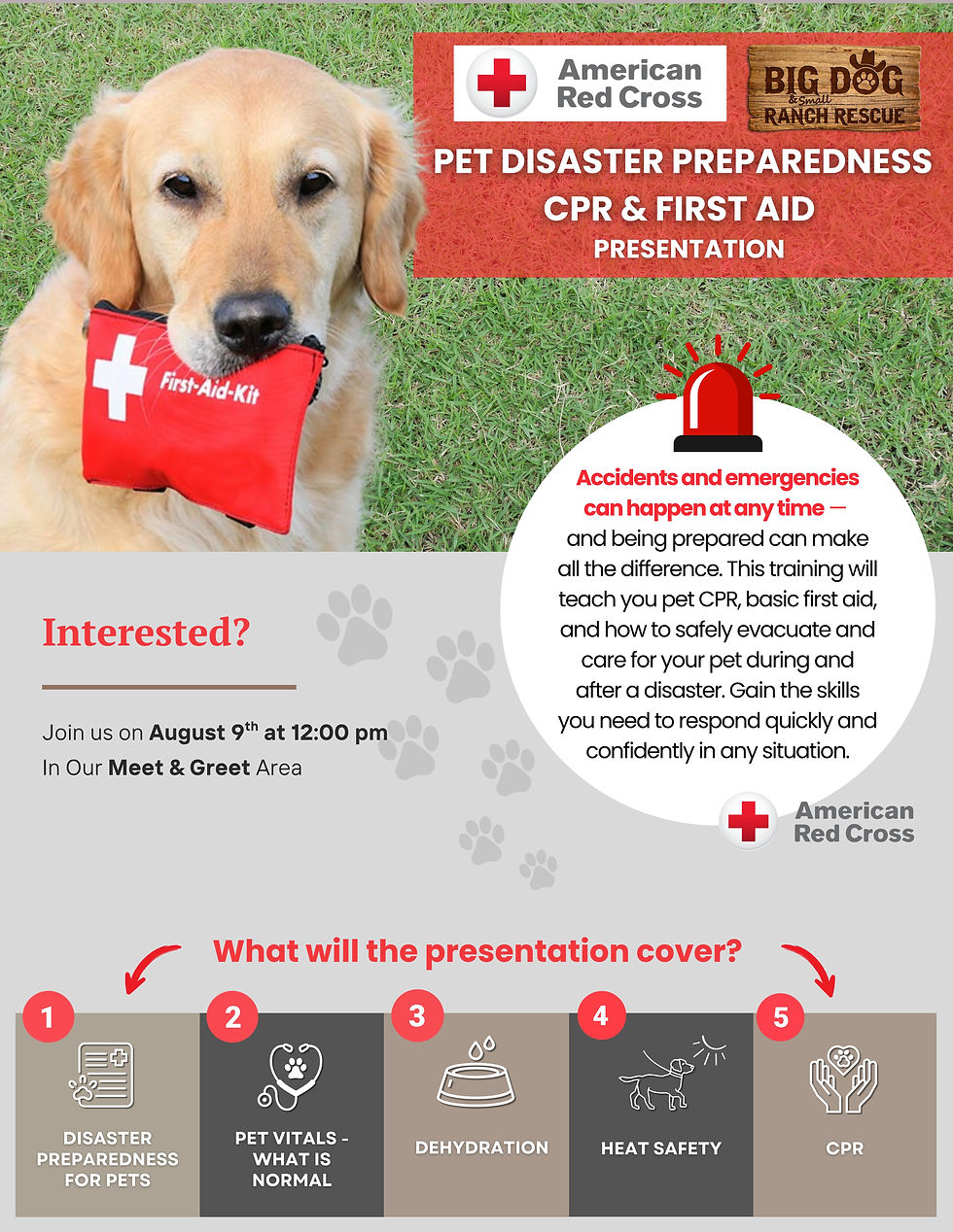 Pet Disaster Preparedness, CPR, & First Aid Presentation