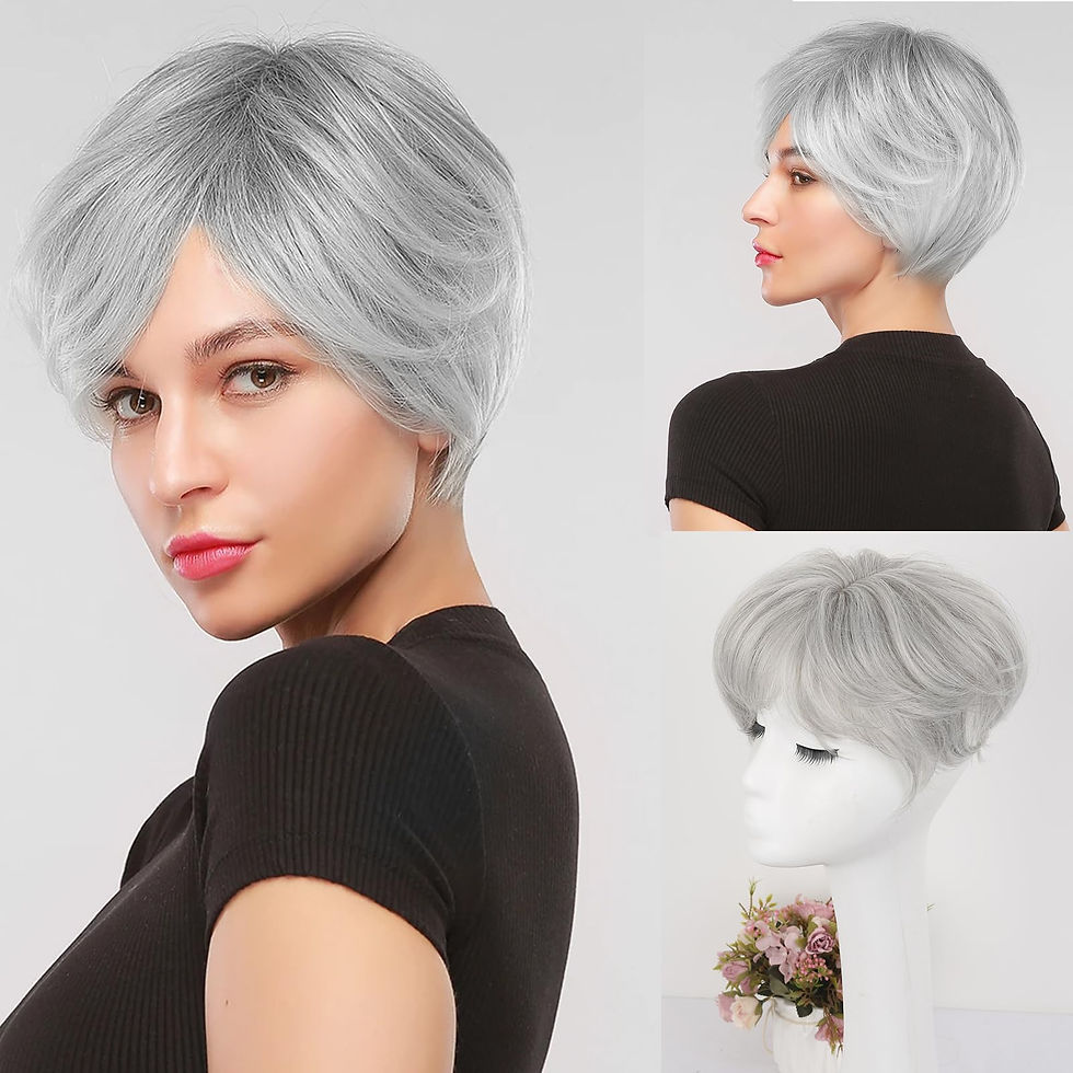 Grey/white hair topper