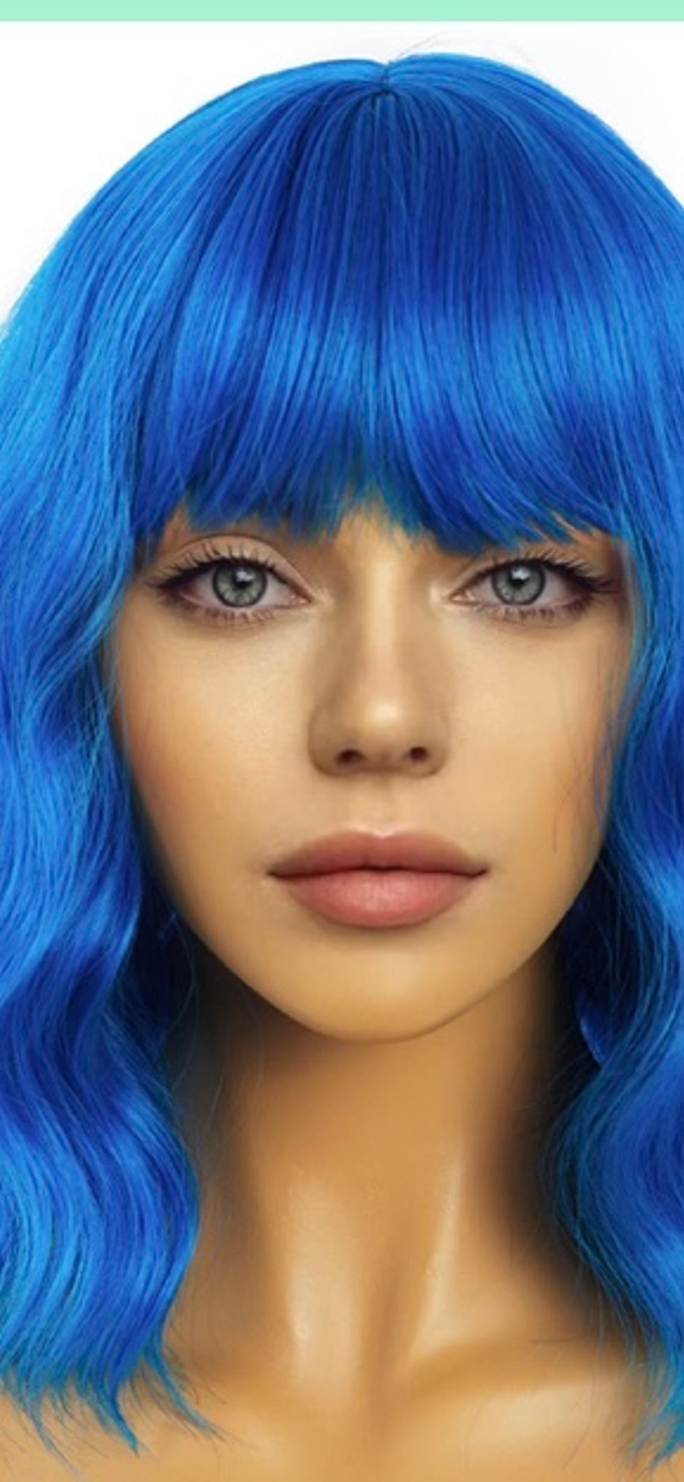 Short bob blue wig