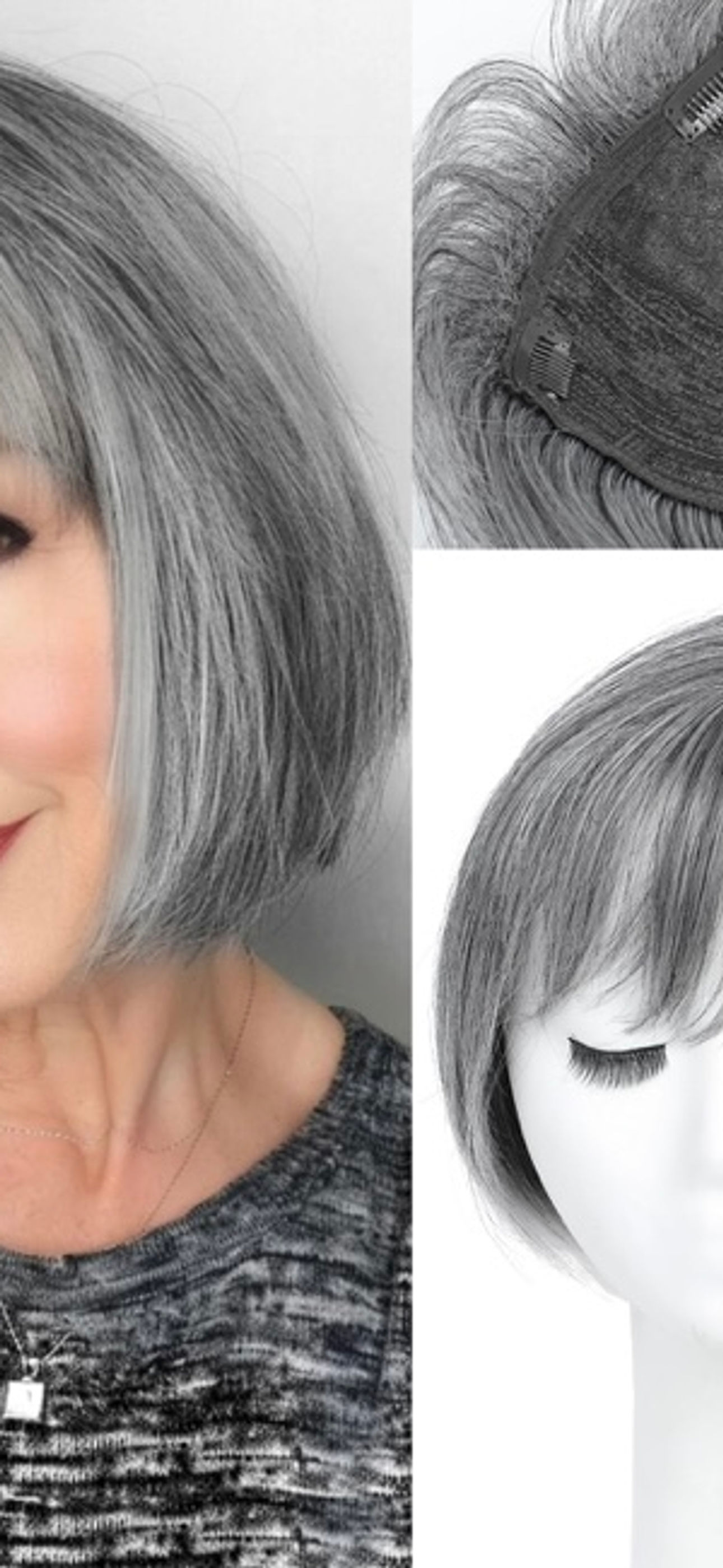 Grey hair topper