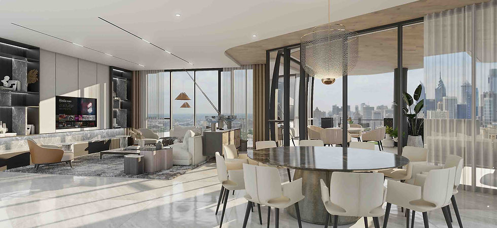 Premium unit with open living and dining