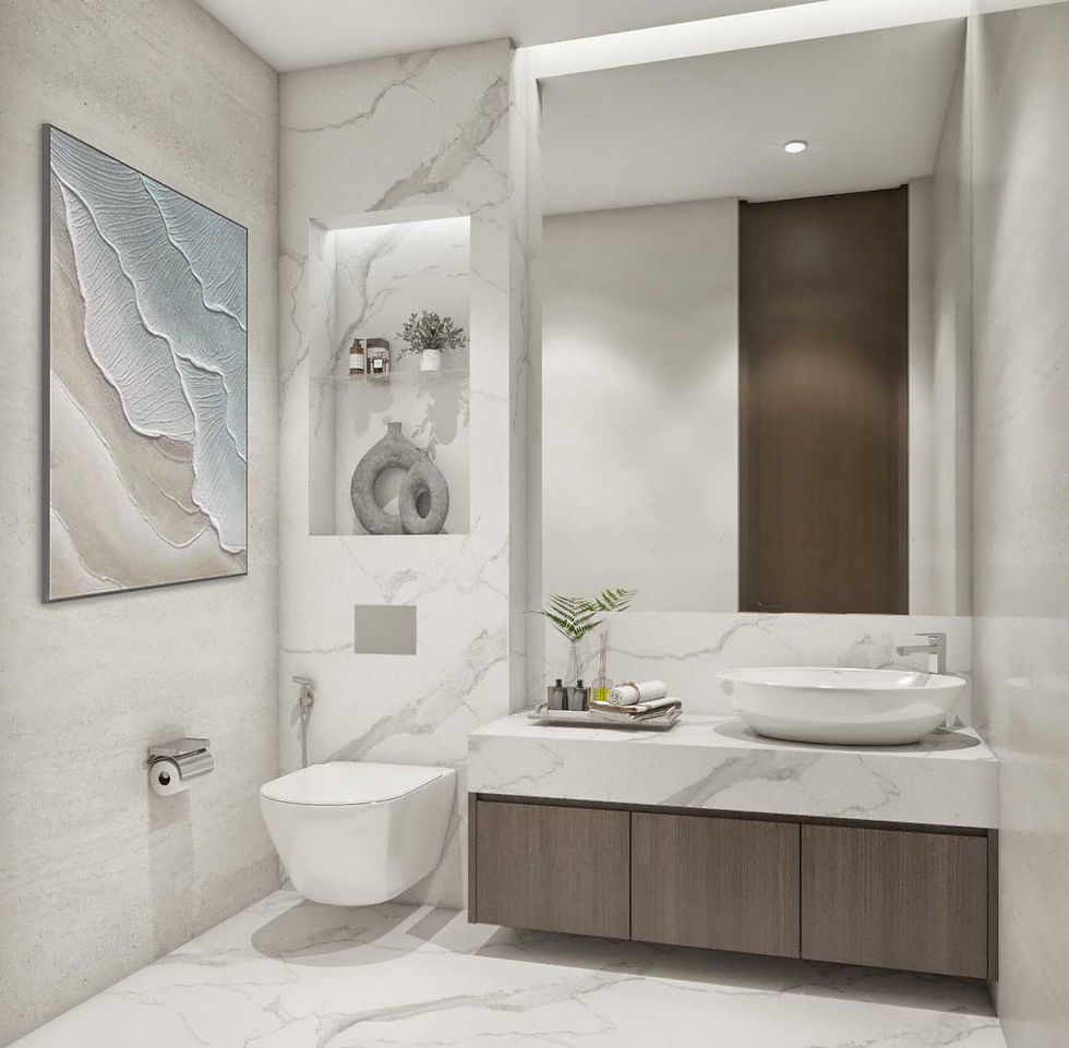 Premium unit powder room