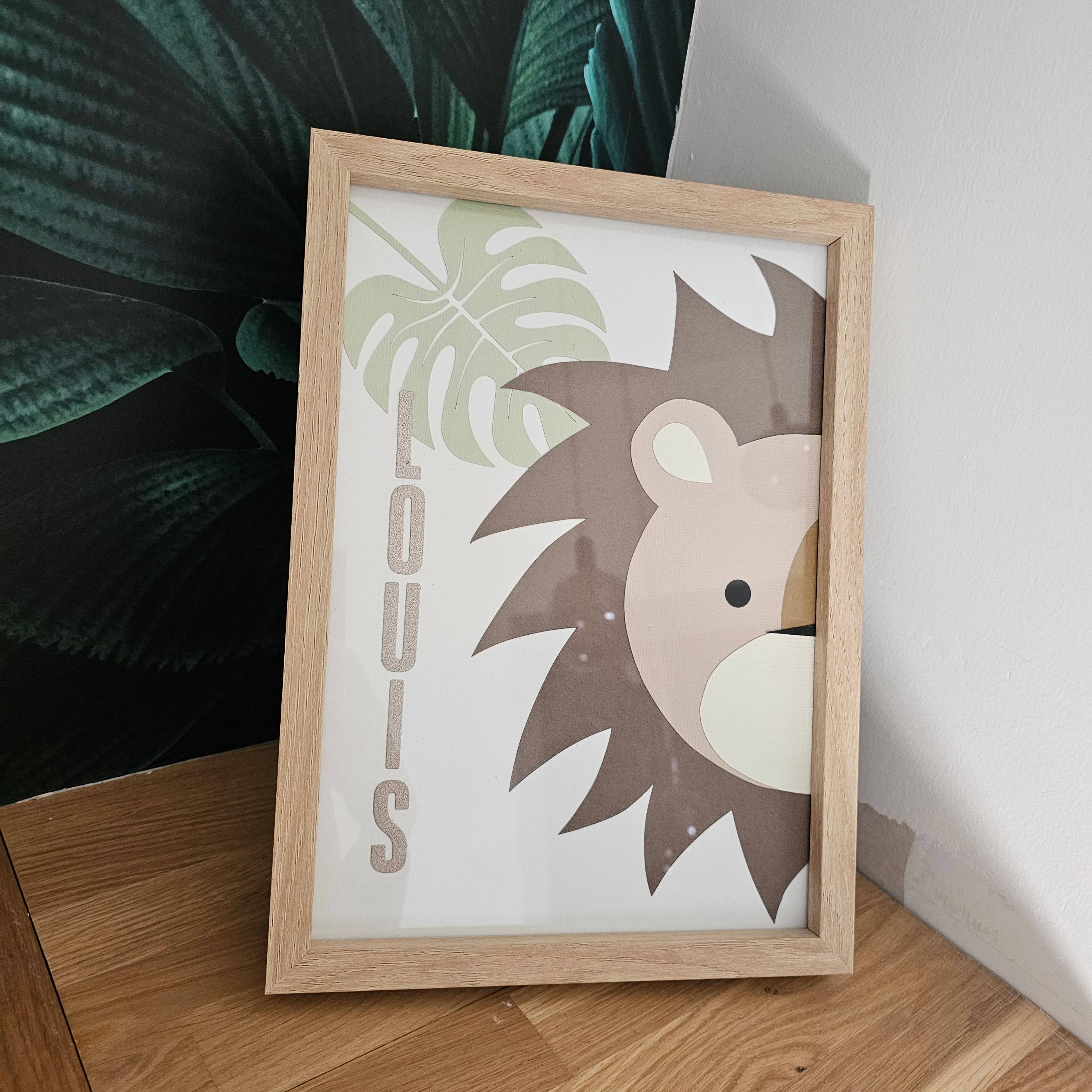 Cadre décoration thème lion Louis