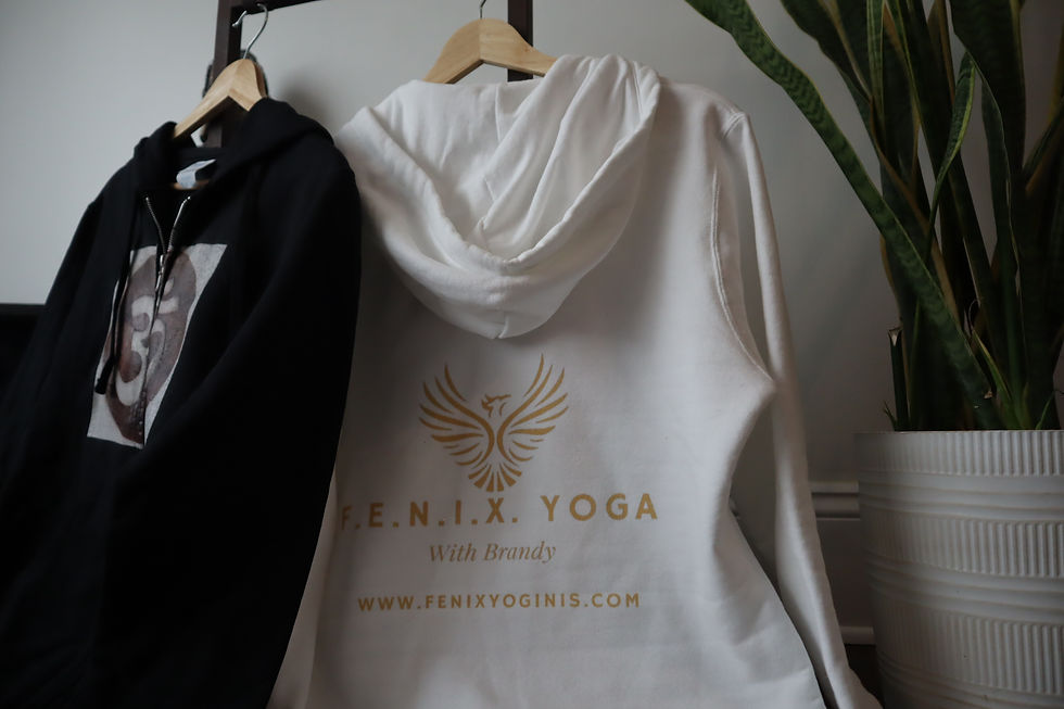 Thumbnail: F.E.N.I.X. yoga with Brandy zippered sweatshirts with om