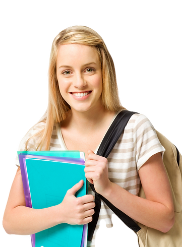 student prepared to learn happy teenager