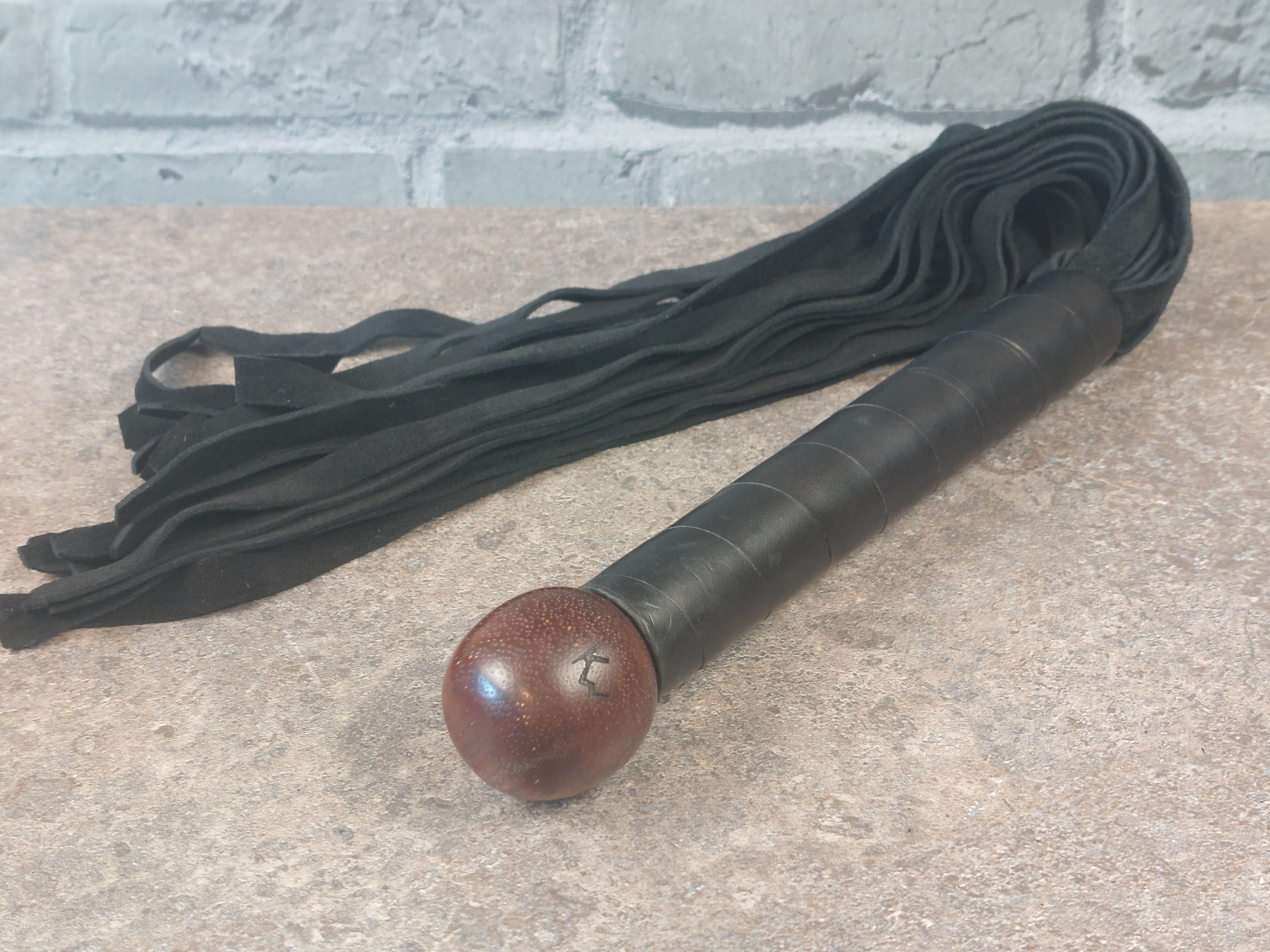 Suede Flogger with Meranti Finial