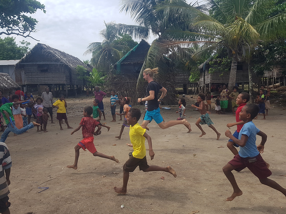 A game of soccer with the village children is always fun