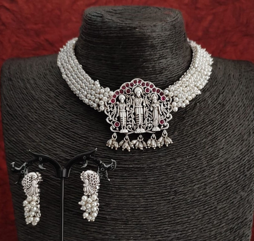 Oxidised Temple Choker Set