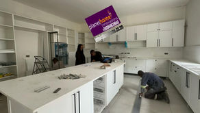 Installation of an all white boards, pure white ceaserstone tops & shaker style doors’ KITCHEN UNIT 