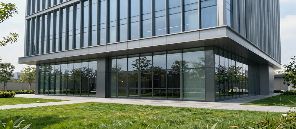 Modernes Bürogebäude mit Glasfassade – Gebäudereinigung & Facility Management Hamburg von Spotless-FJ.