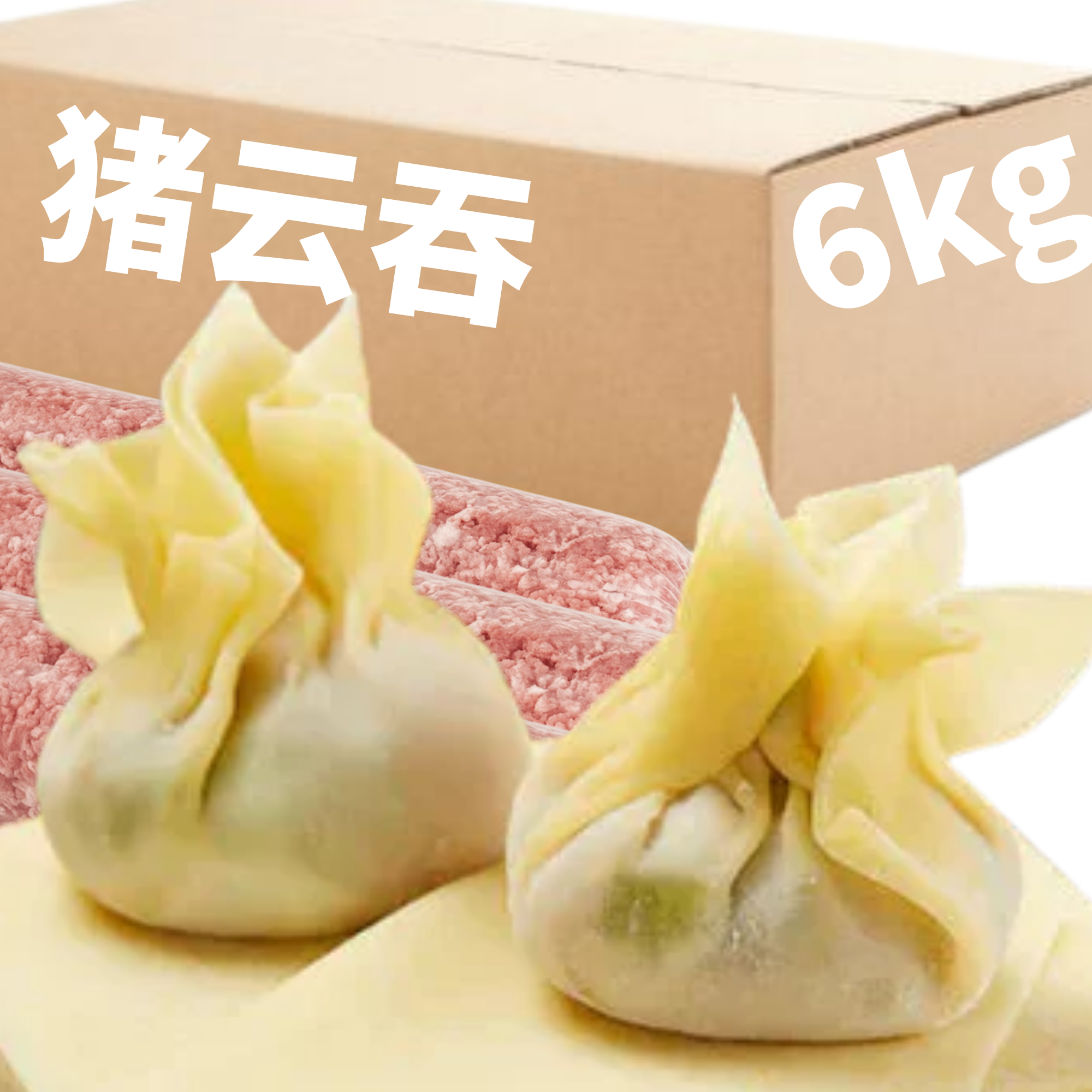 冷冻猪肉云吞 (6千克/箱)/ Pork wonton (6 kg /case)