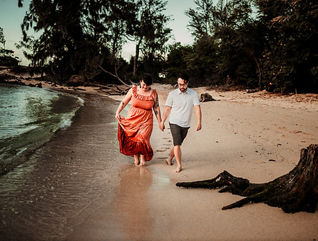 paul and miranda on the beach