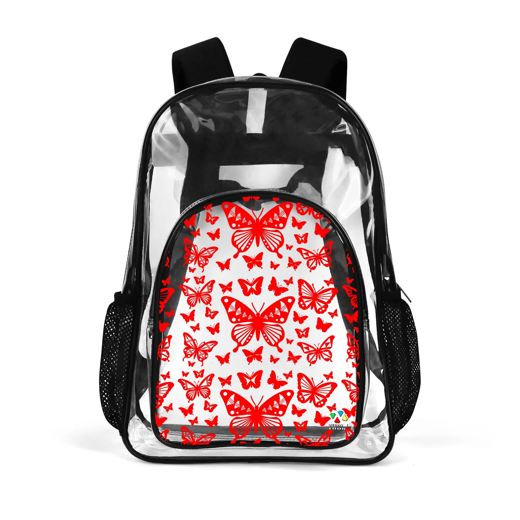 Native Butterfly Dance in Red Transparent Backpack