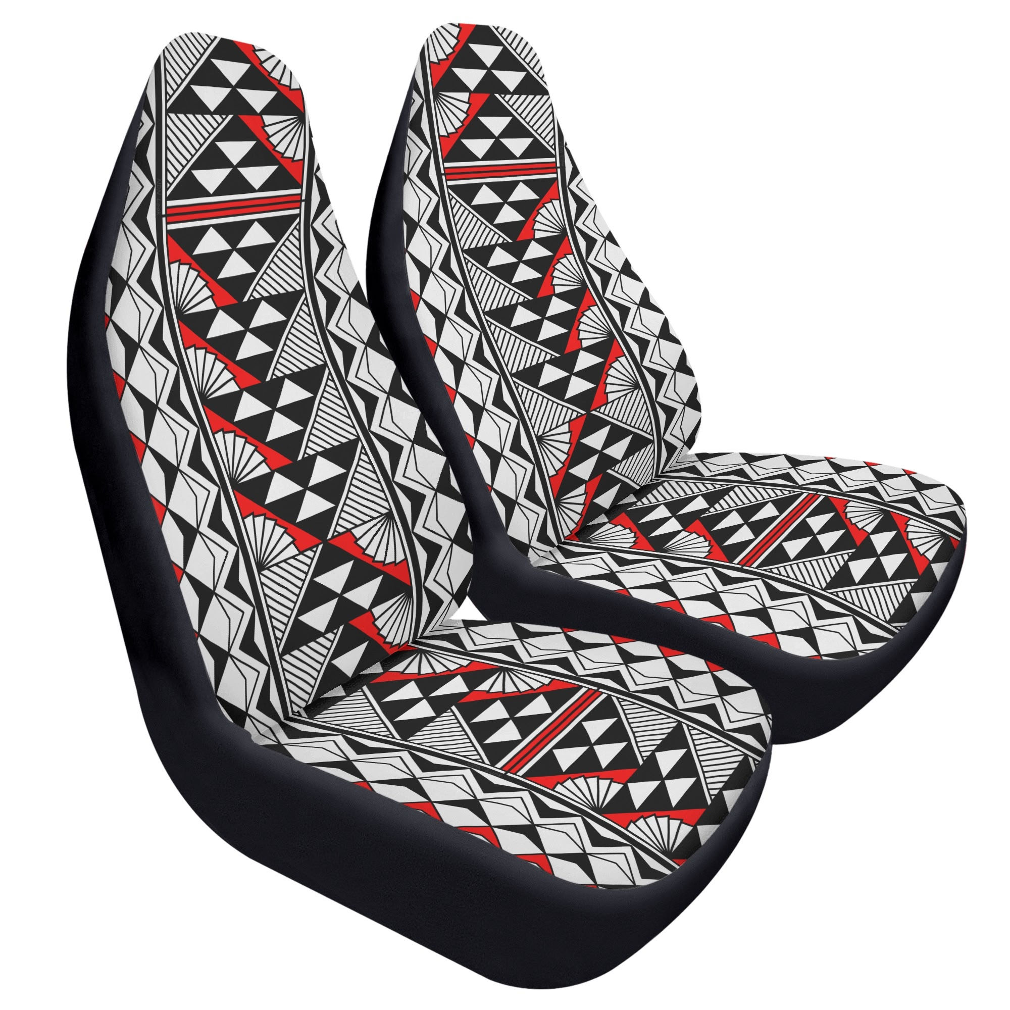 Sun and Rain in Red Auto Seat Covers