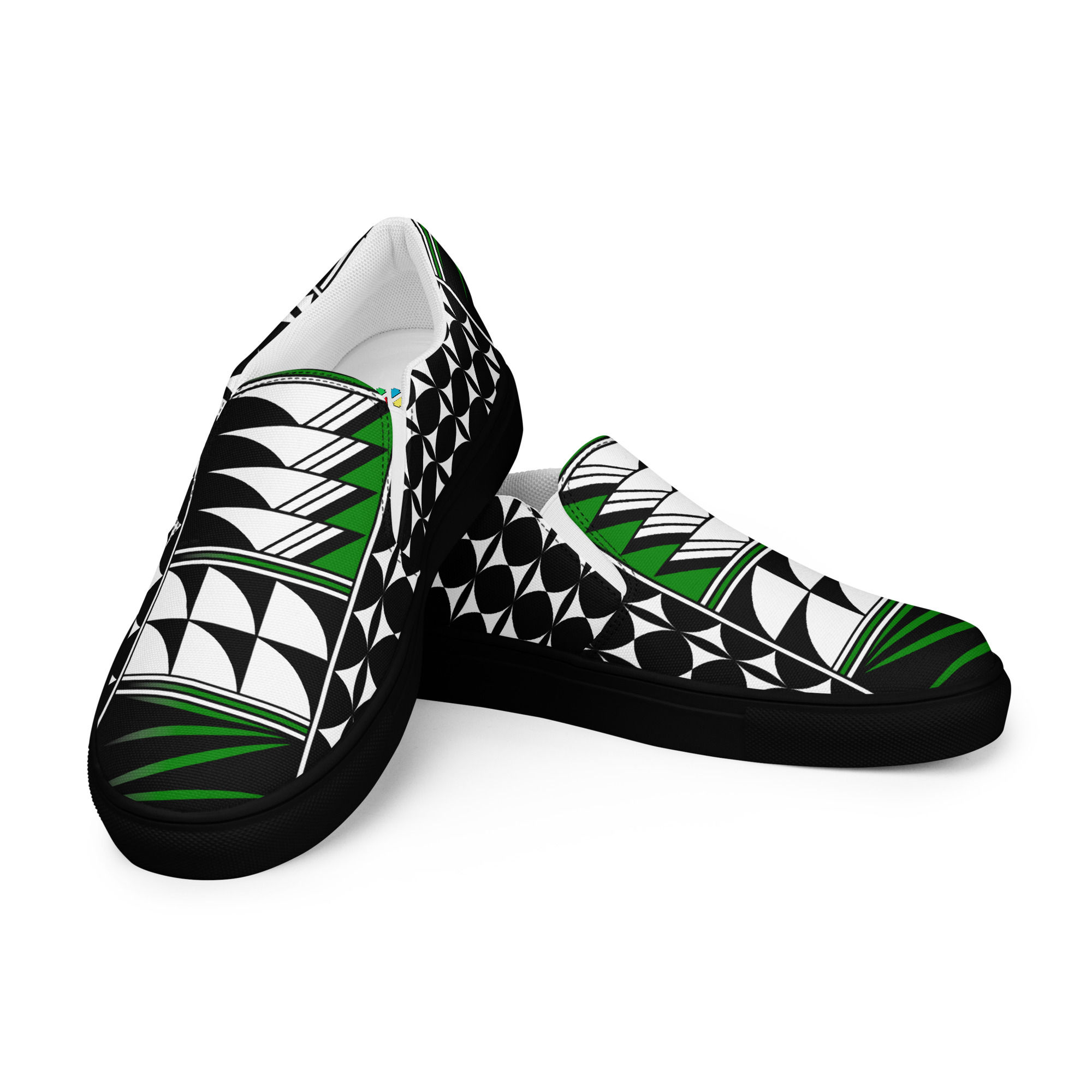 Feather Blessings - Green - Women’s slip-on canvas shoes