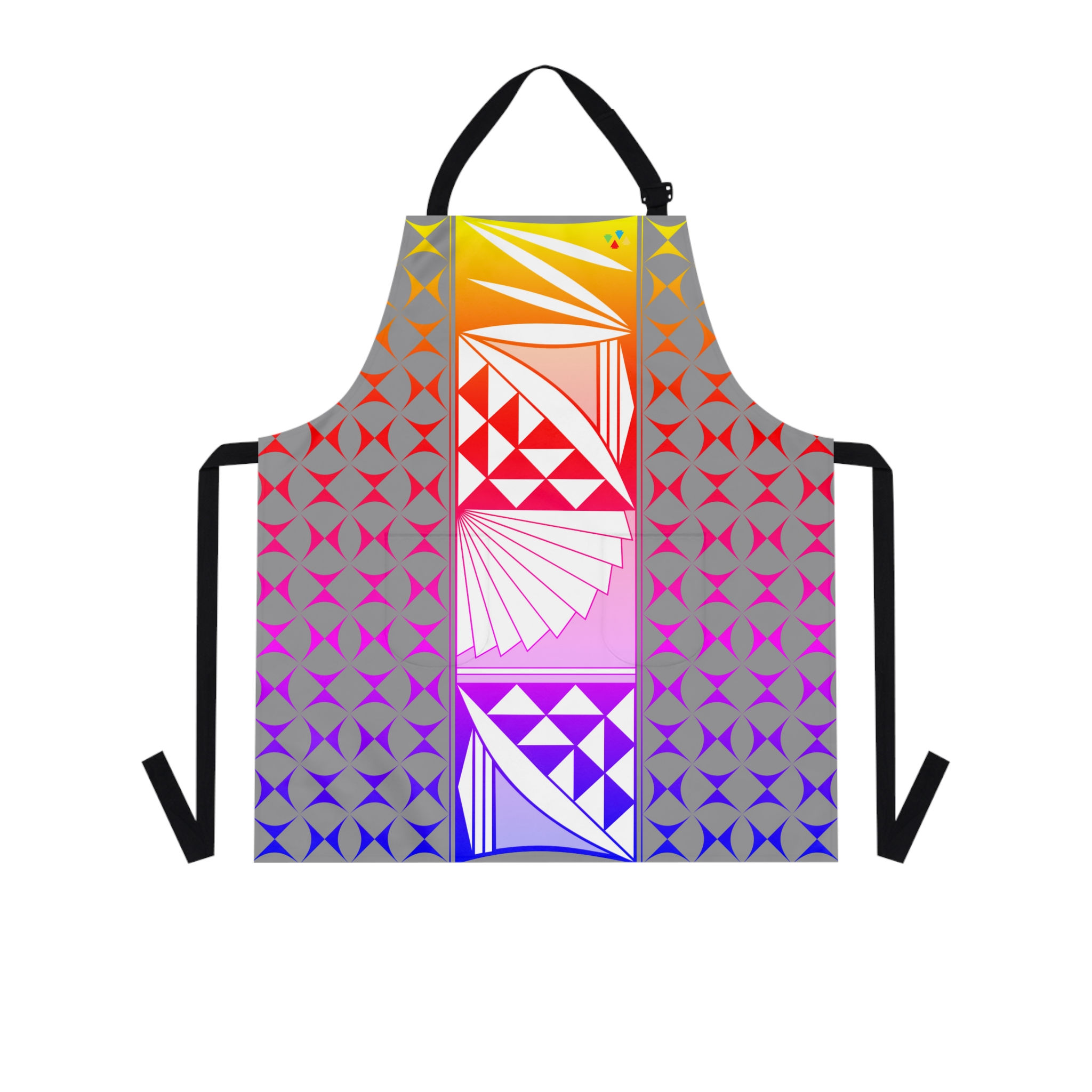 Rainbow Sunrise on Gray Two Pocket Apron