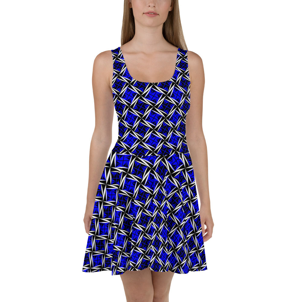Sacred Winds in Cobalt Skater Dress