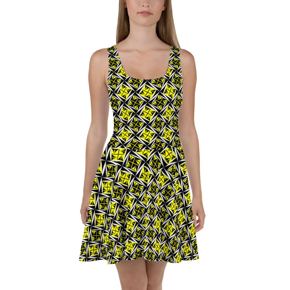 Sacred Winds in Yellow Skater Dress