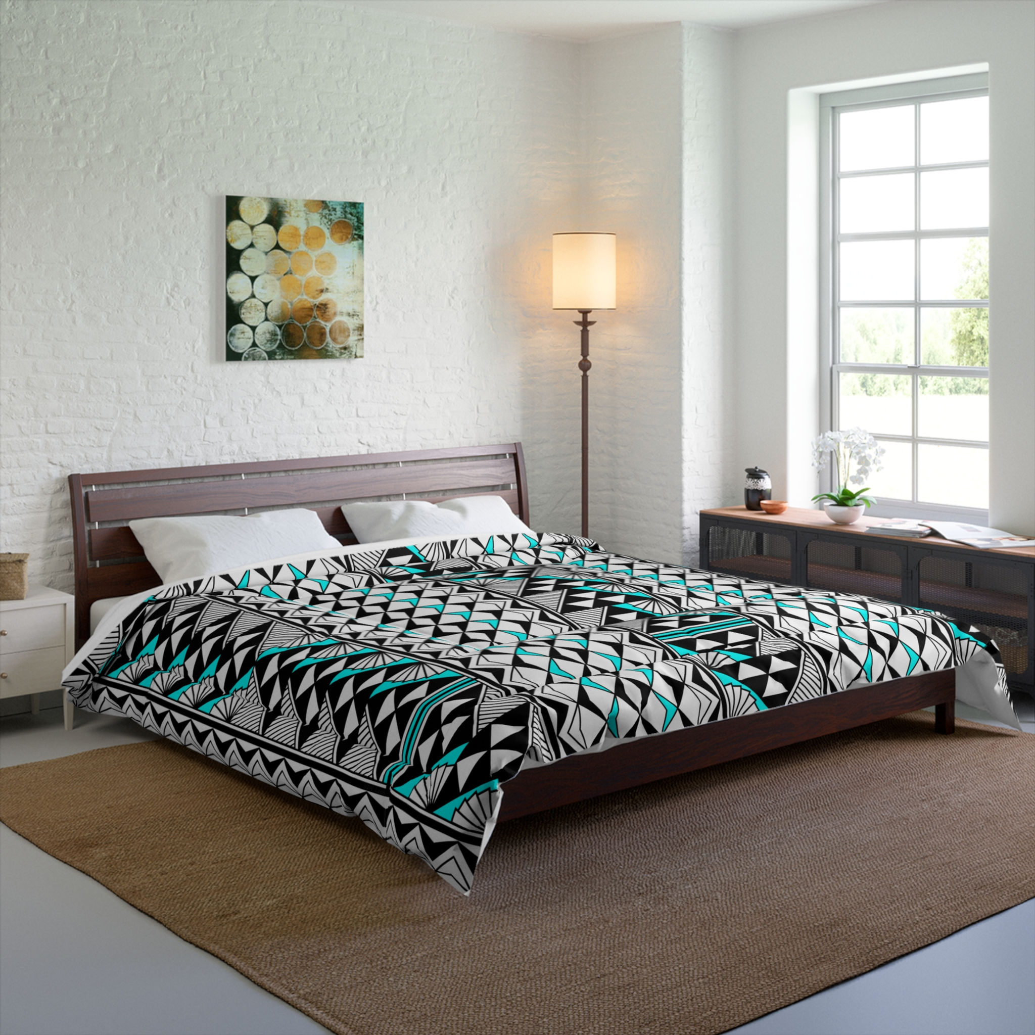 Southwest Rain and Sun in Turquoise Comforter