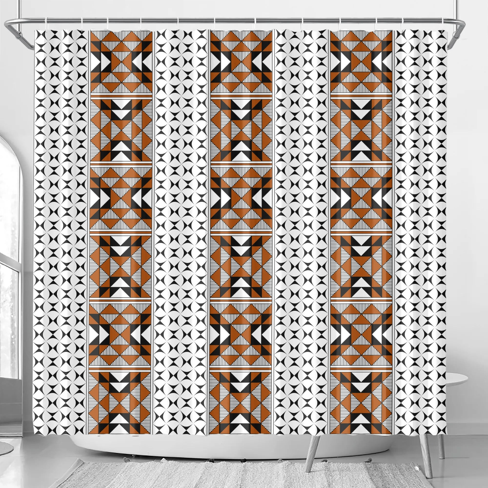 Sacred Mountains in Rust Shower Curtain