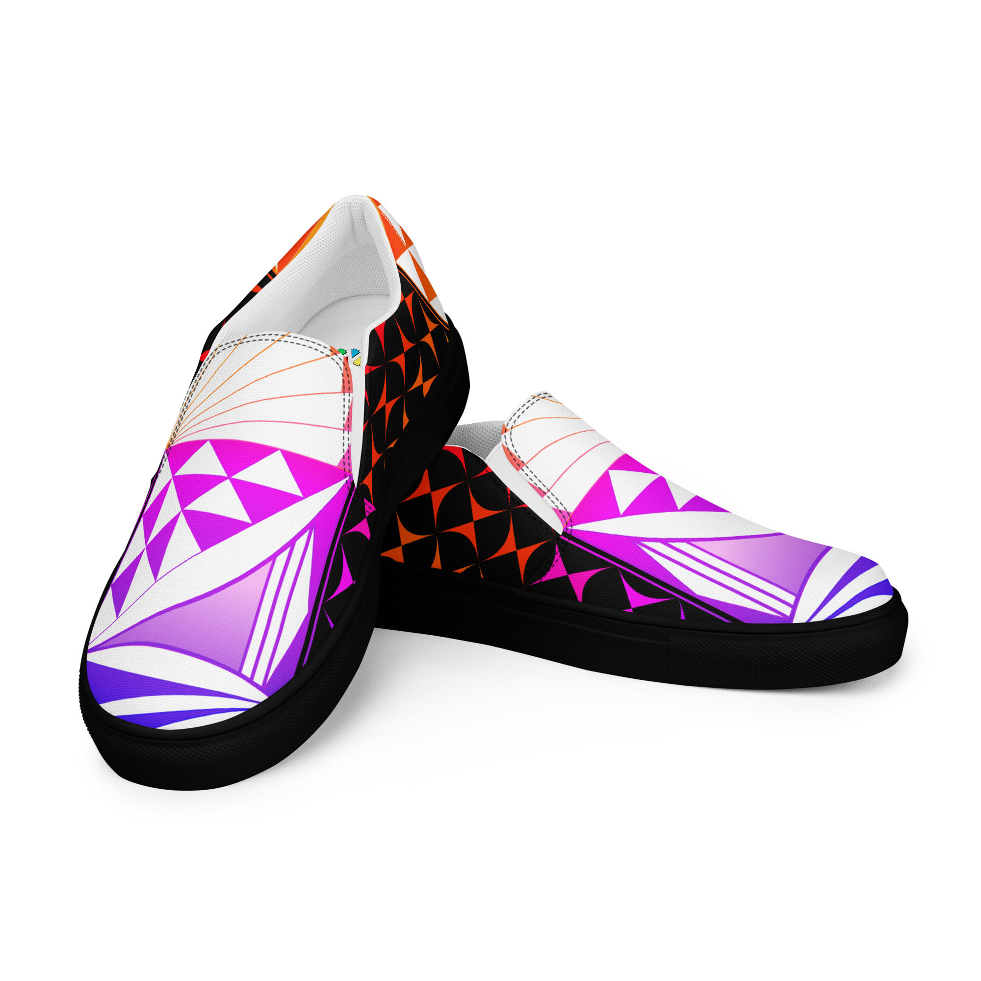 Rainbow Sunrise Men’s slip-on canvas shoes