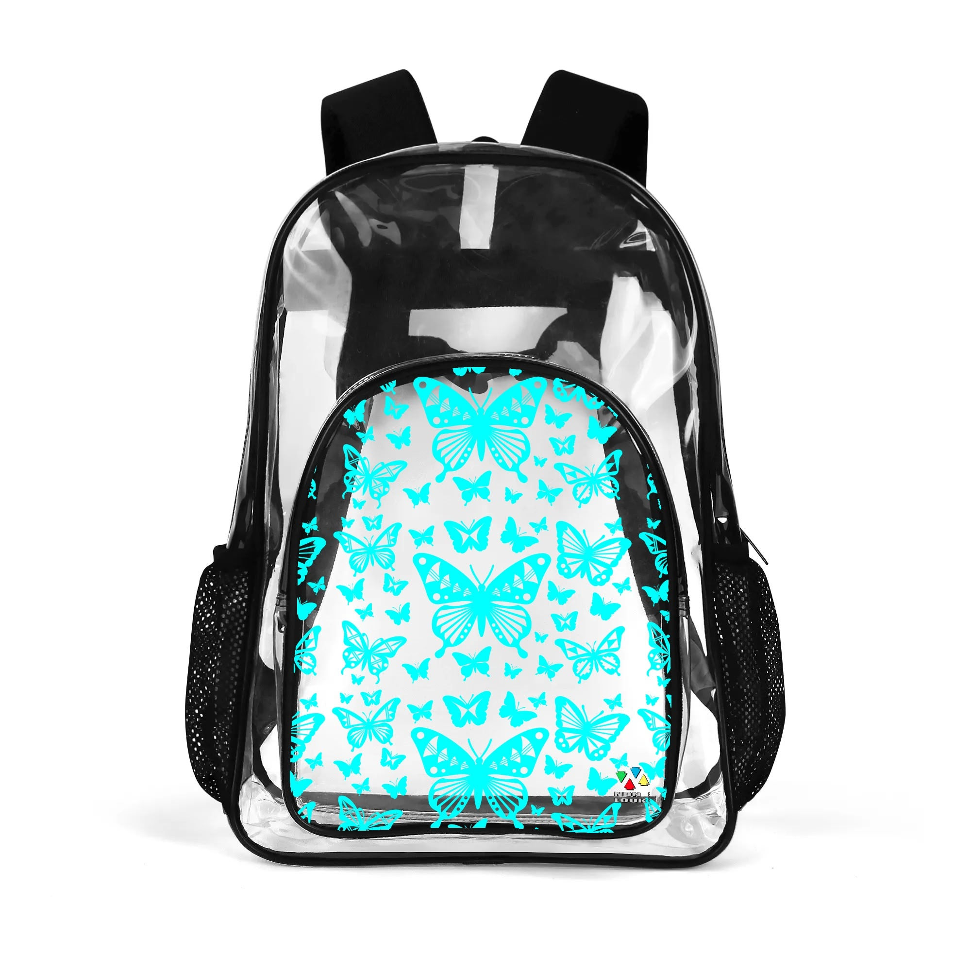 Native Butterfly Dance in Turquoise Transparent Backpack