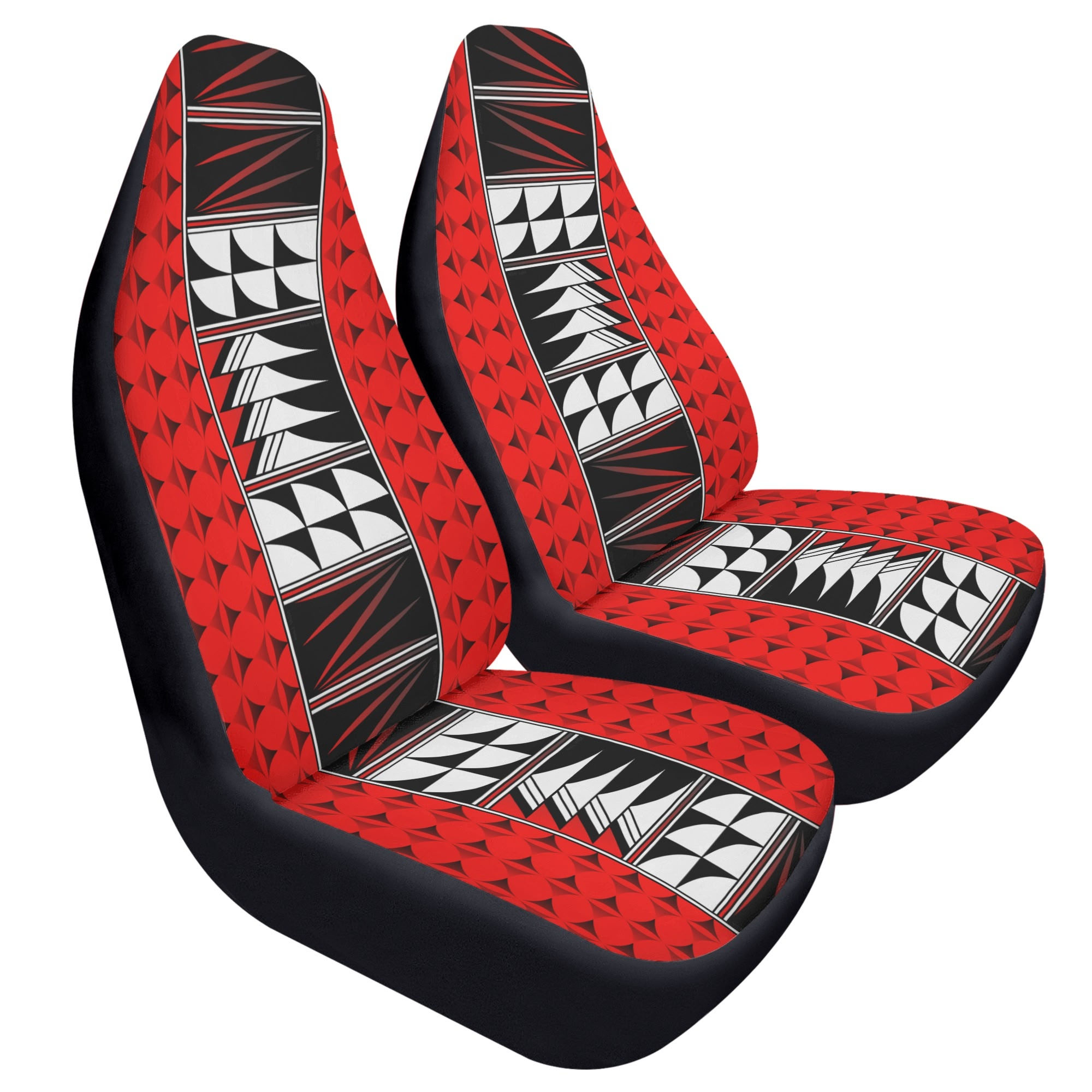 Feather Blessings on Red Auto Seat Covers