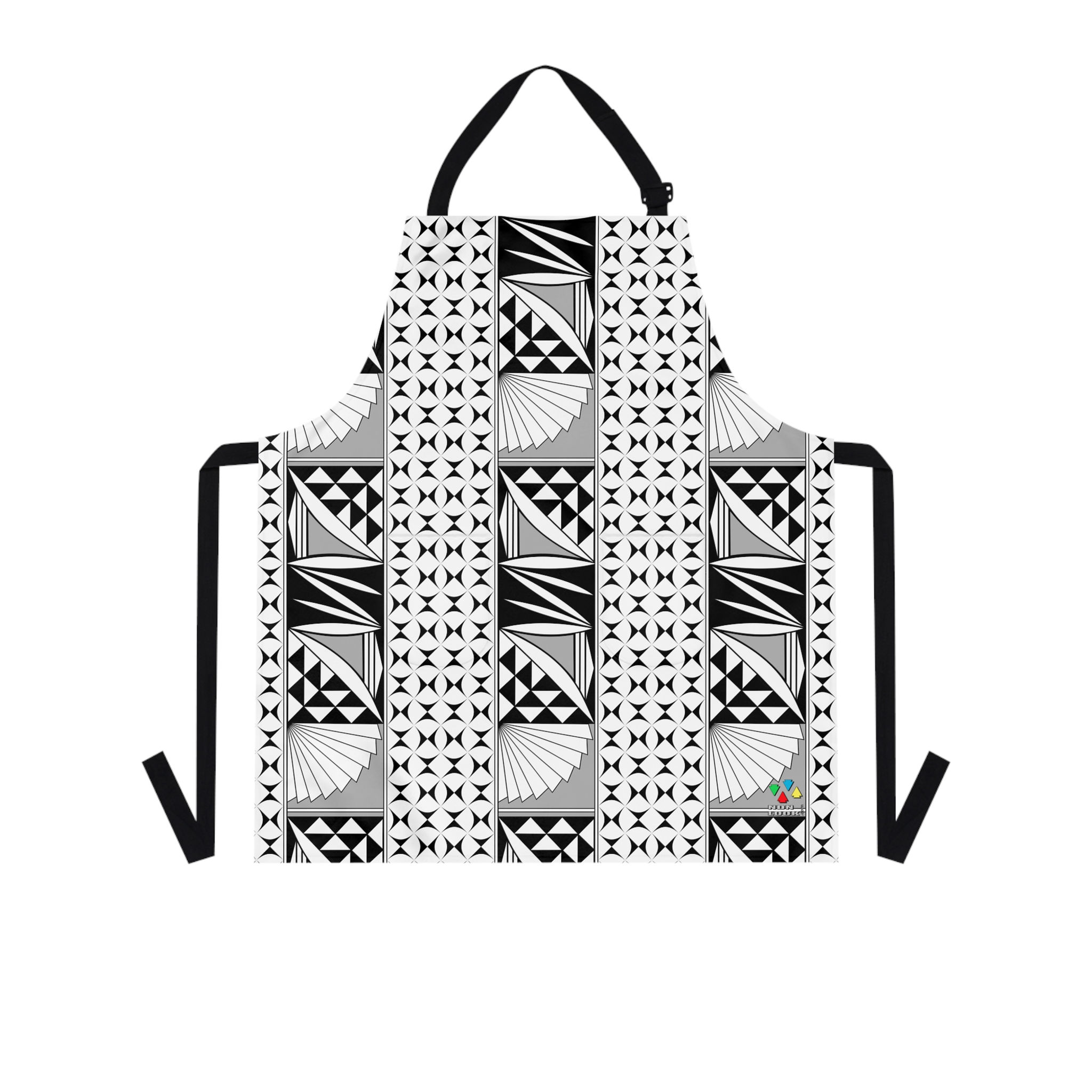 Southwest Sunrise 3 Row Gray Two Pocket Apron