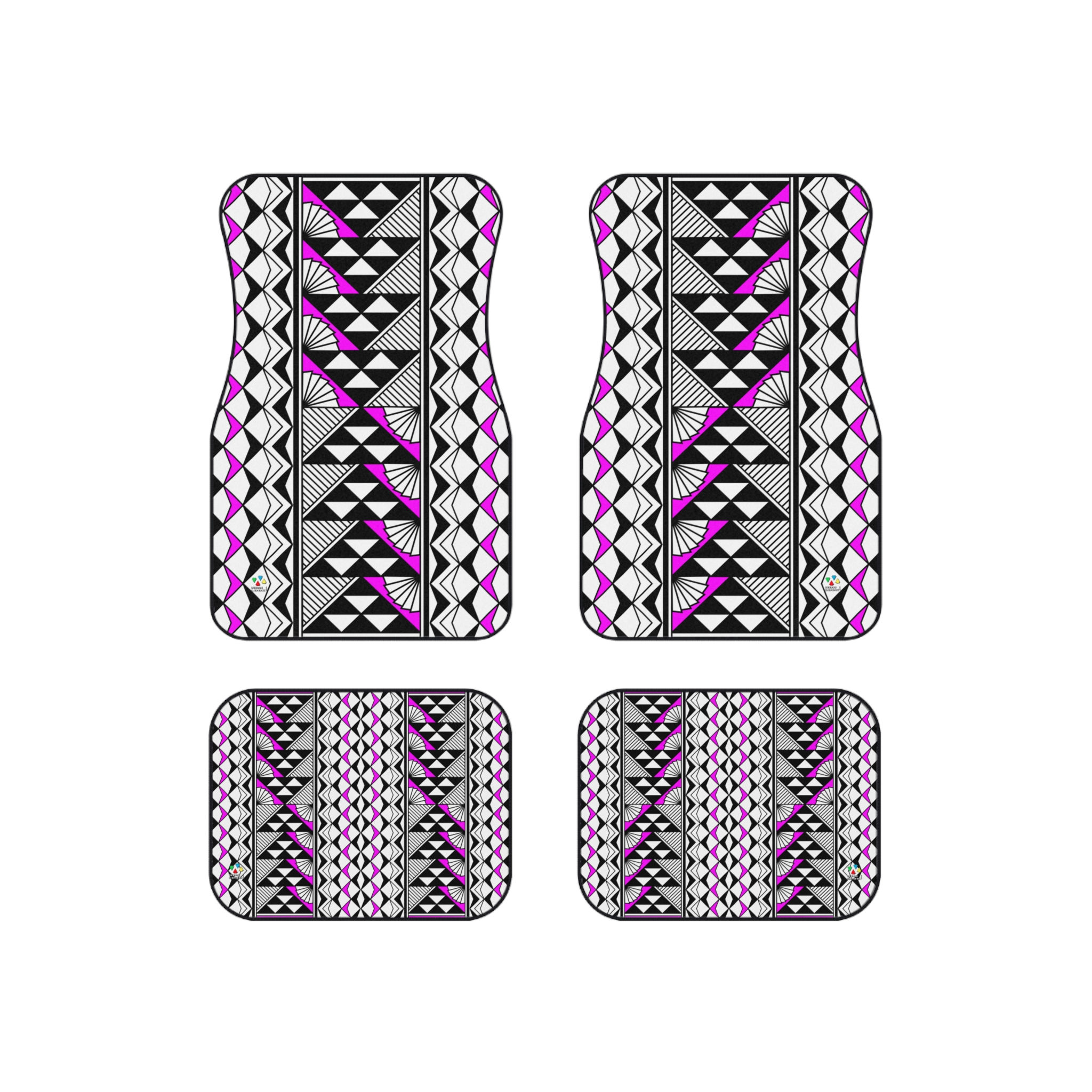Sun and Rain in Pink Car Mats (Set of 4)