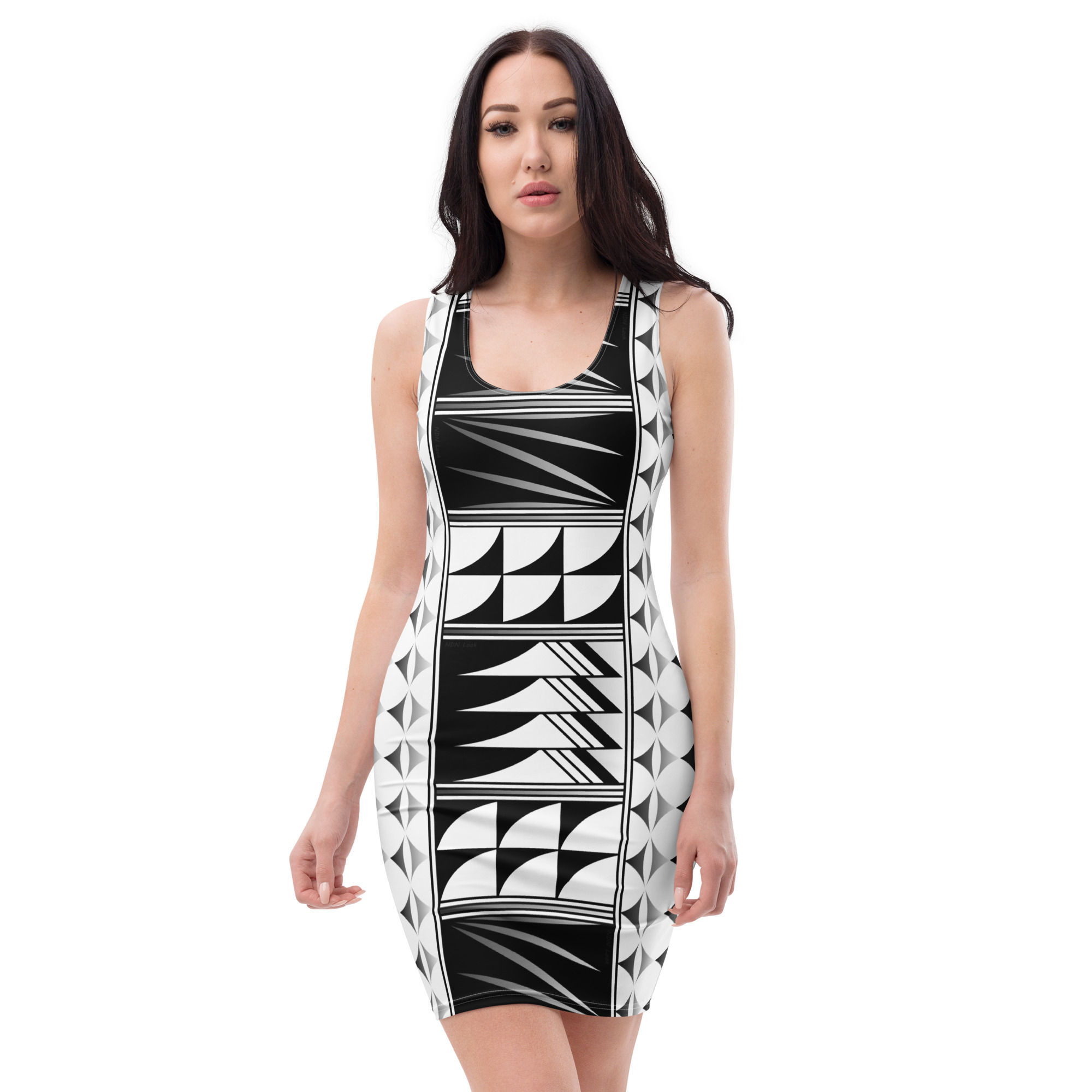 Feather Blessings in White Bodycon Dress