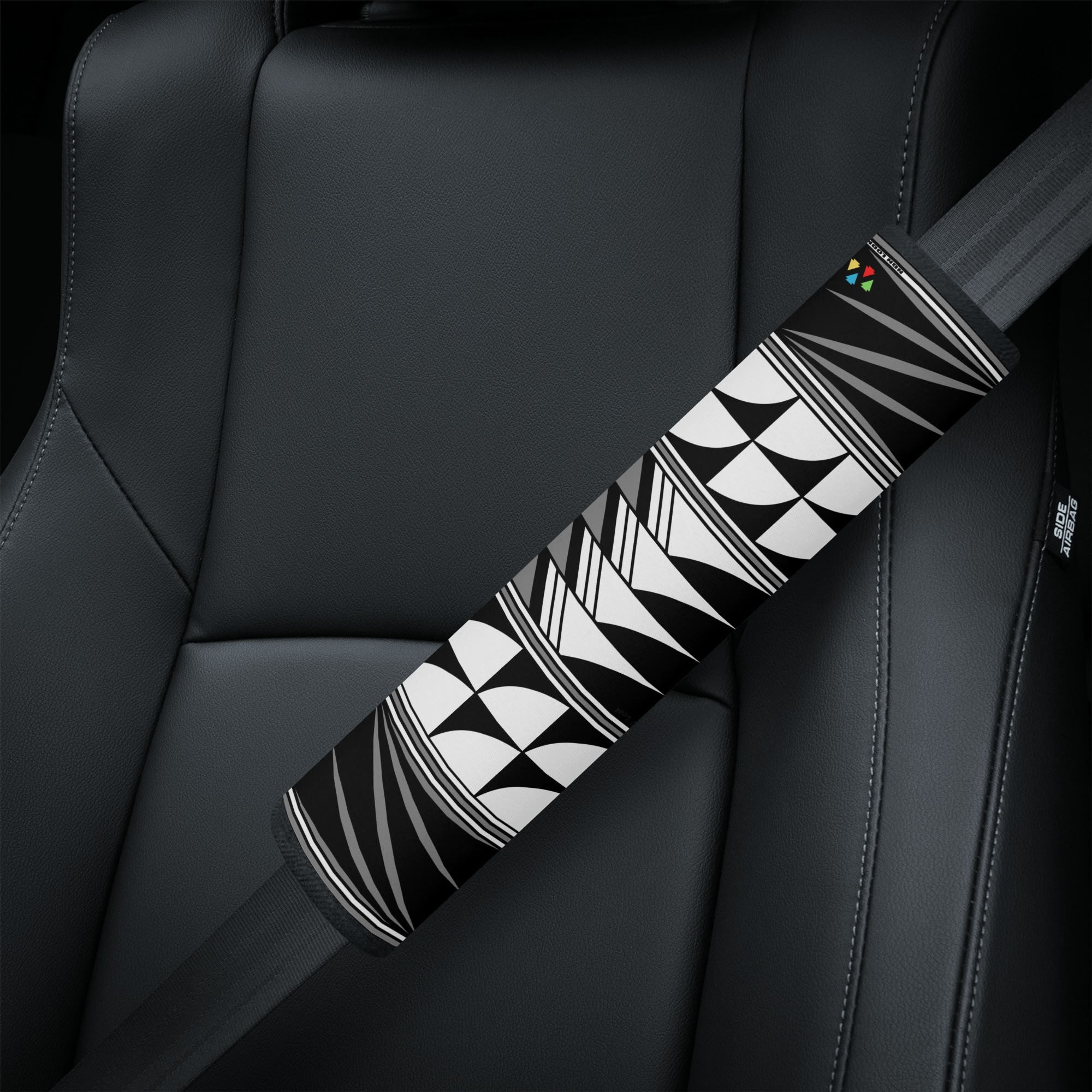 Feather Blessings in Gray Seat Belt Cover
