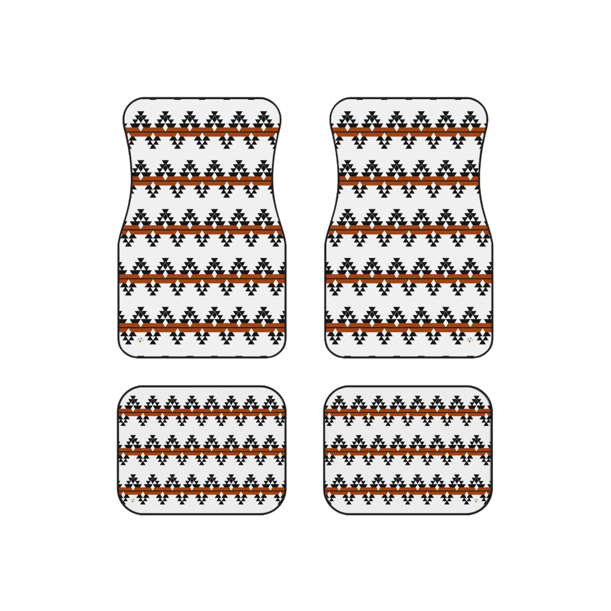 Maroon Native Woven Stories Car Mats (Set of 4)