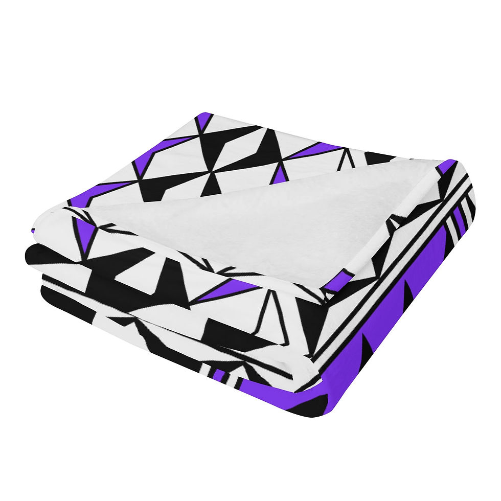Thumbnail: Feather Blessings in Purple Flannel Blanket