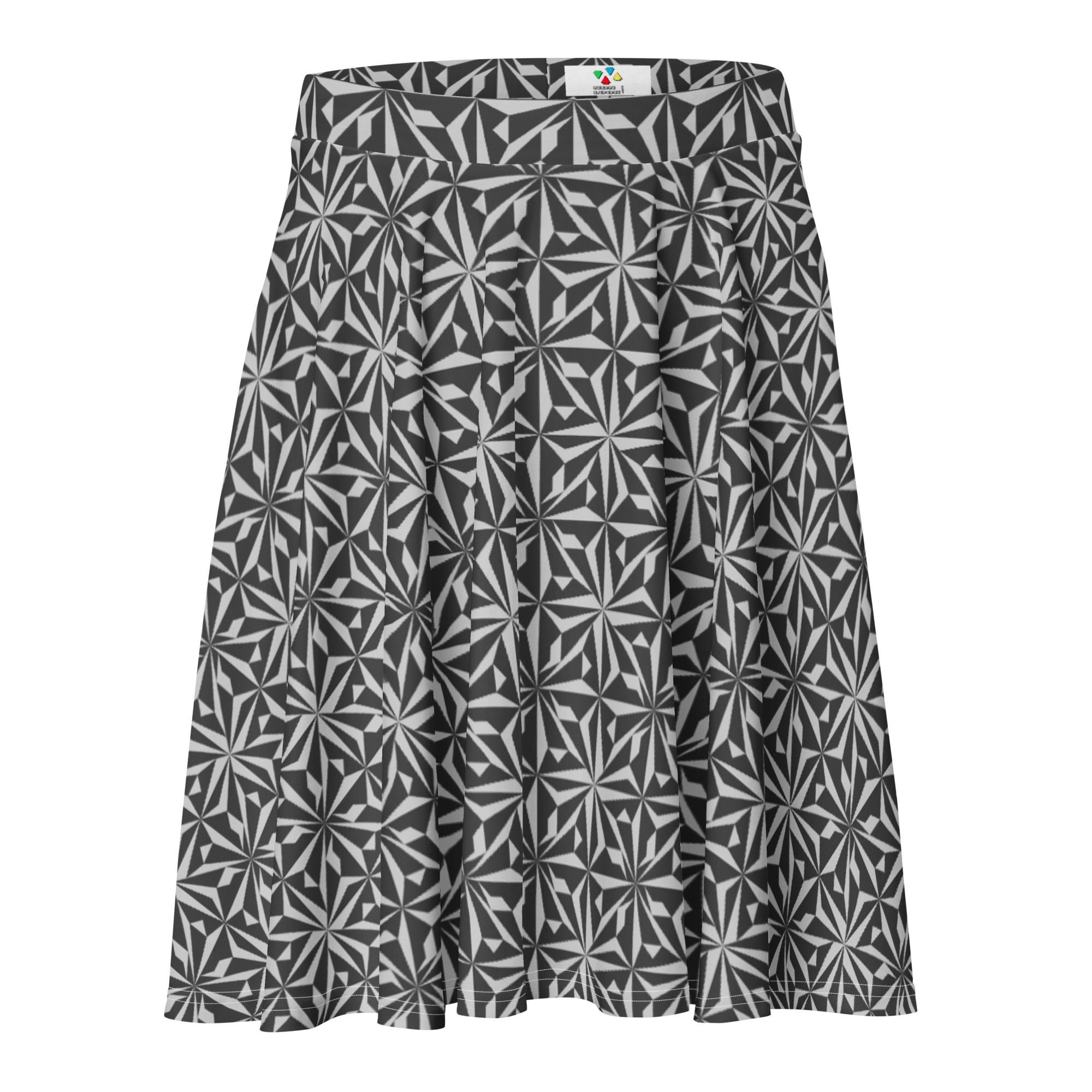 Native Stars in Silver Skater Skirt