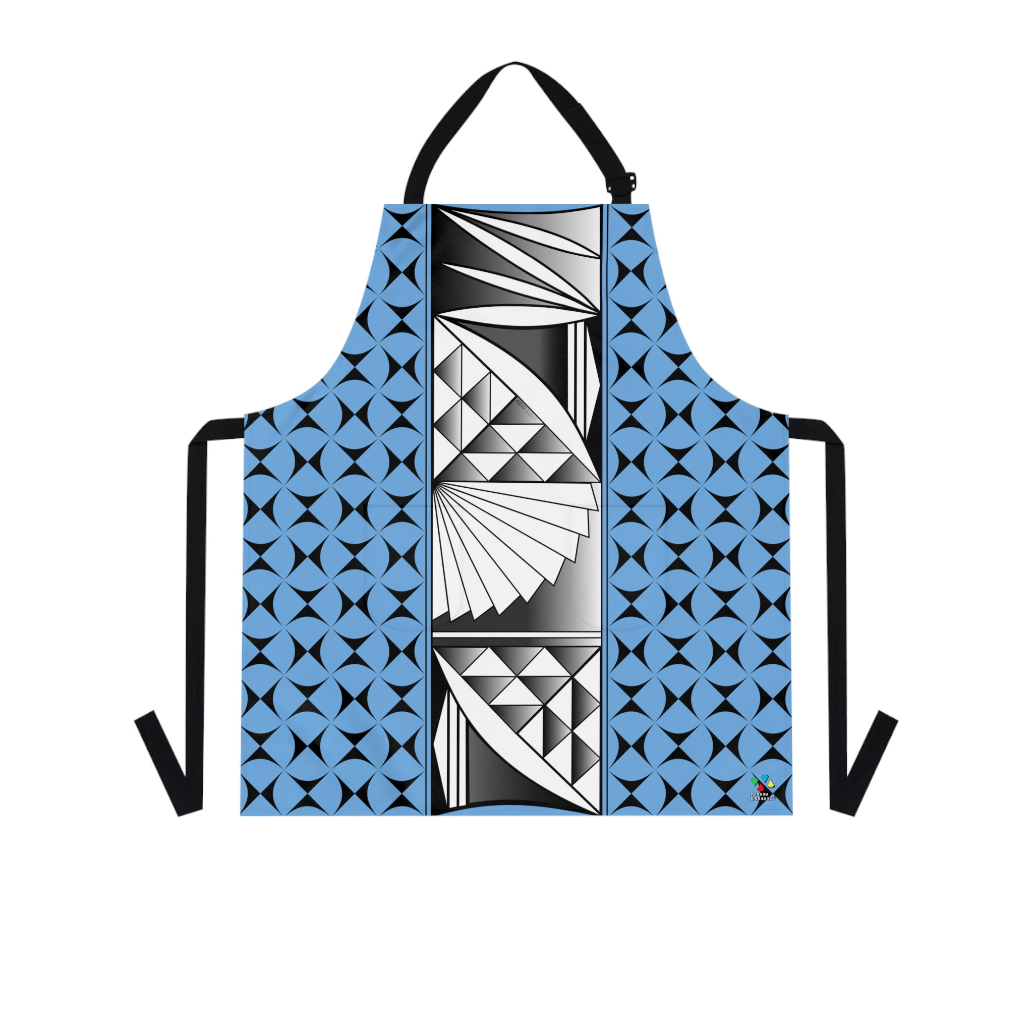 Chrome Sunrise in Blue Two Pocket Apron