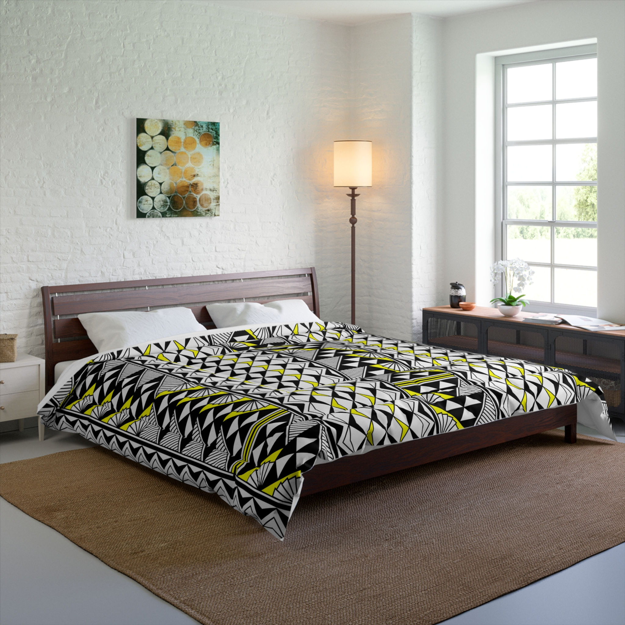 Southwest Rain and Sun in Yellow Comforter