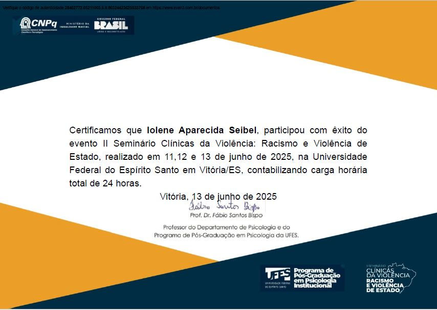 Algumas das minhas formações