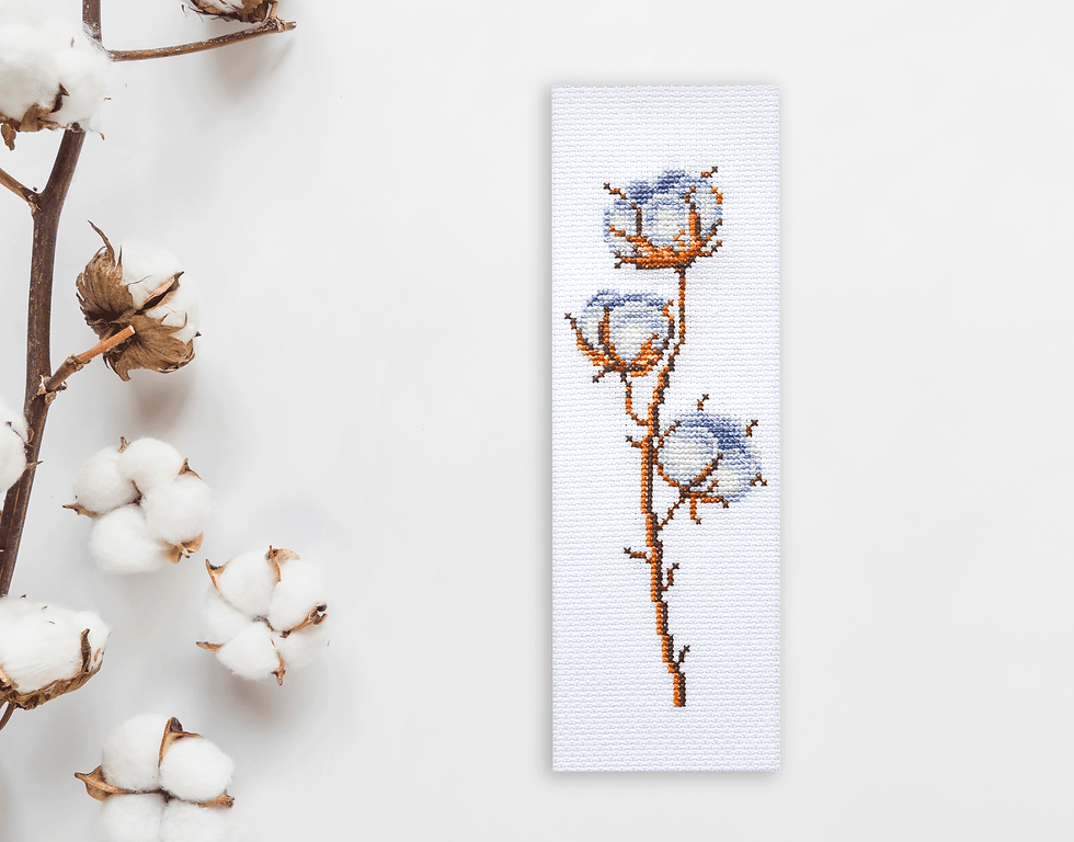 Thumbnail: Set of 3 Floral Bookmark PDF Patterns: Lotus, Cotton, Rose