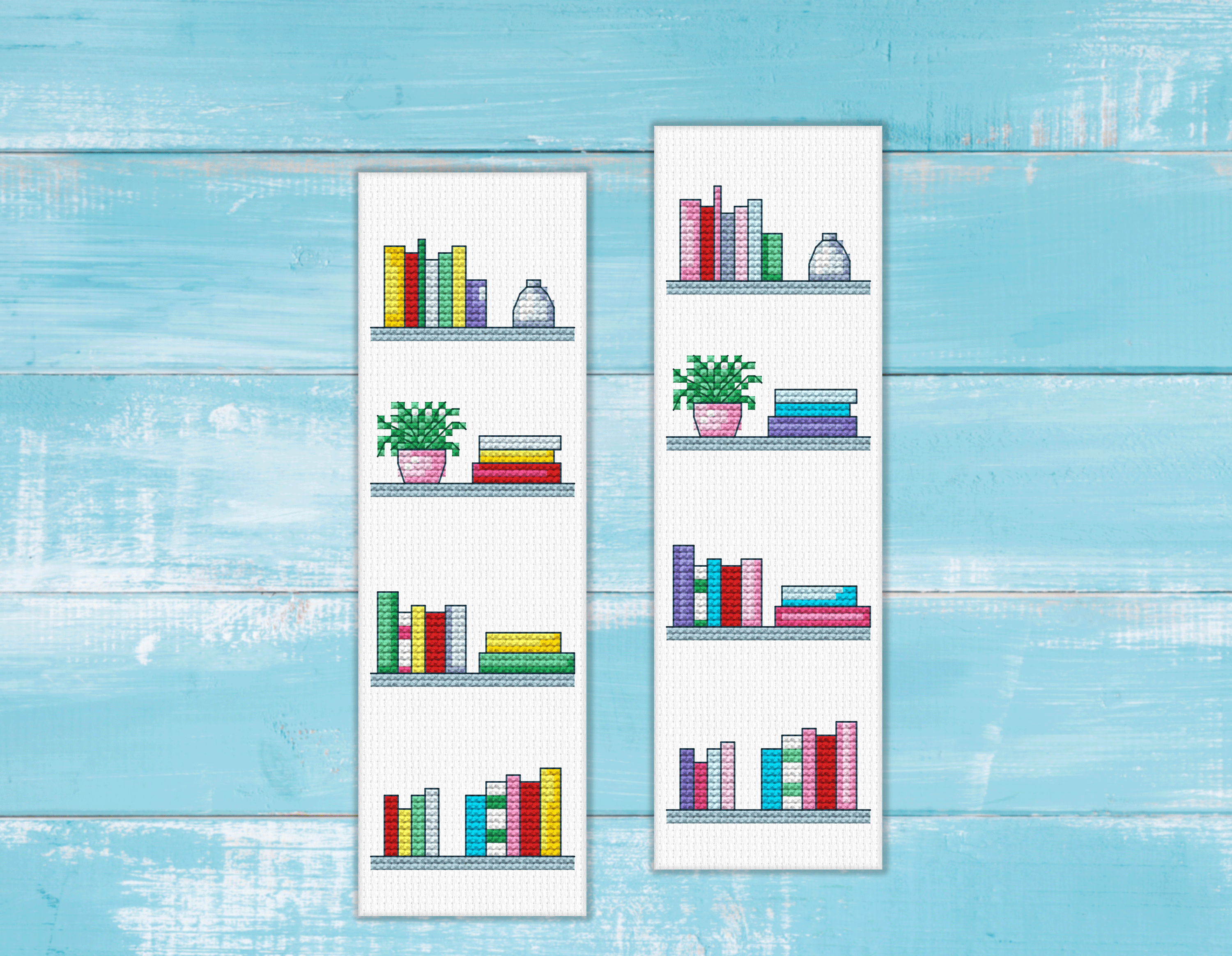 Set of 2 Bookshelves Bookmark PDF Patterns