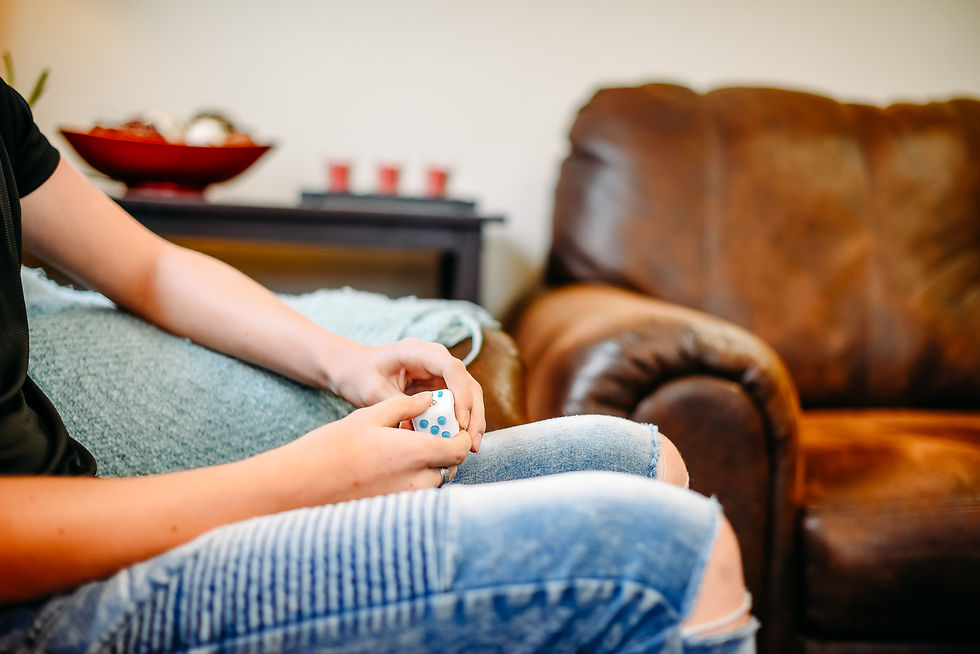 High angle view of a calm outdoor garden area at a residential care facility