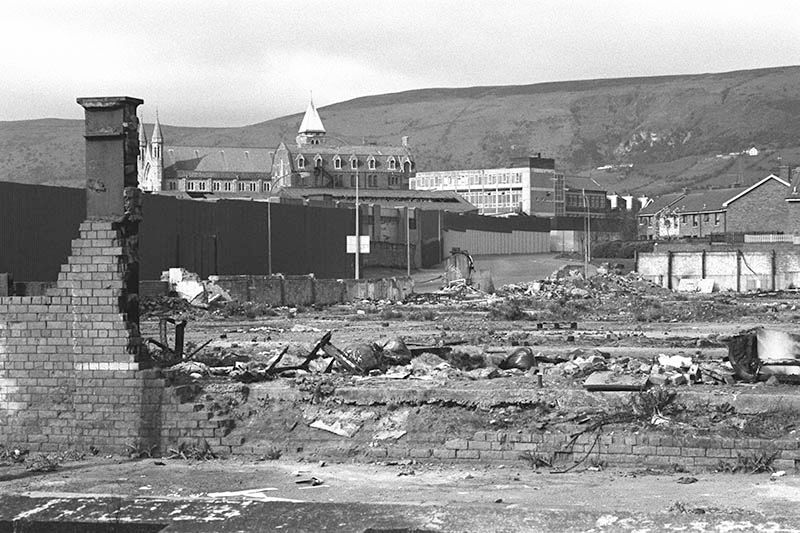 A section of the three-mile-long Peace Line, West Belfast, 1997