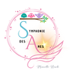 Logo arrondi étoilé avec des ailes et des oiseaux qui chantent la Vie retrouvée