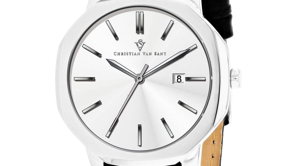 Christian Van Sant Men's Octavius Slim Watch with black strap