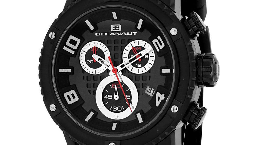 Oceanaut Men's Impulse Sport Watch with black silicone strap