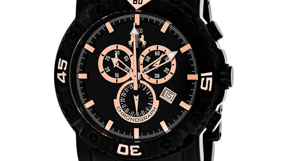 Jivago Men's Titan Watch in black and rose gold