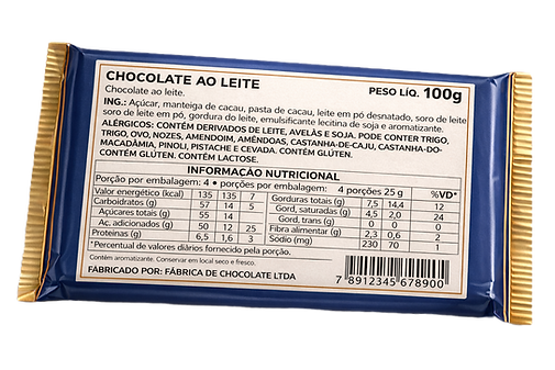 chocolate importado com rotulado
